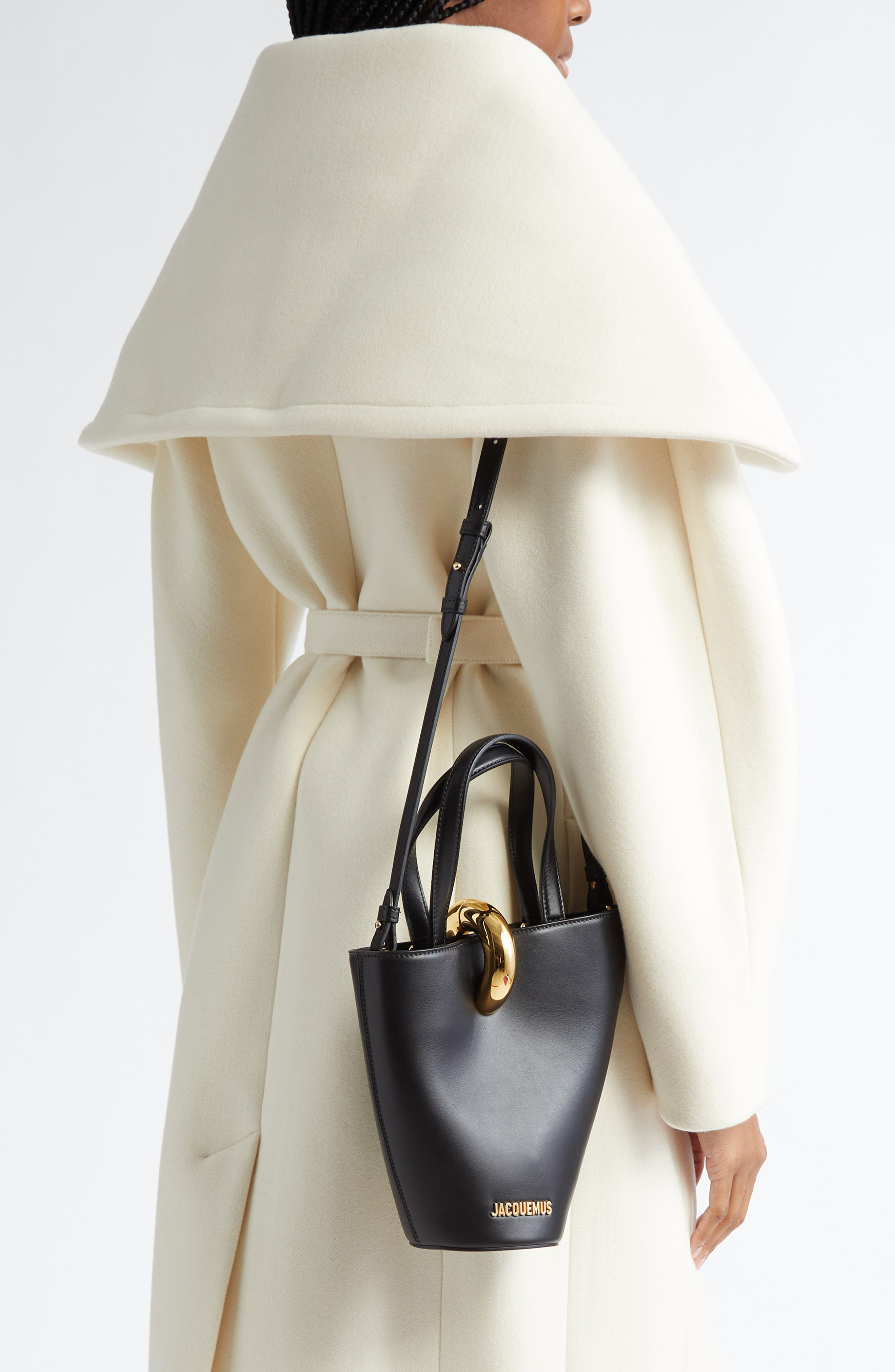 Jacquemus Le Petit Bambola Leather Bucket Bag in Black 990 at Nordstrom - 2