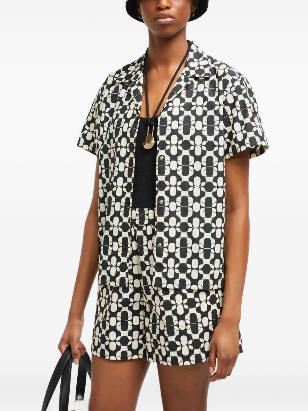 geometric-print cotton shirt - 2