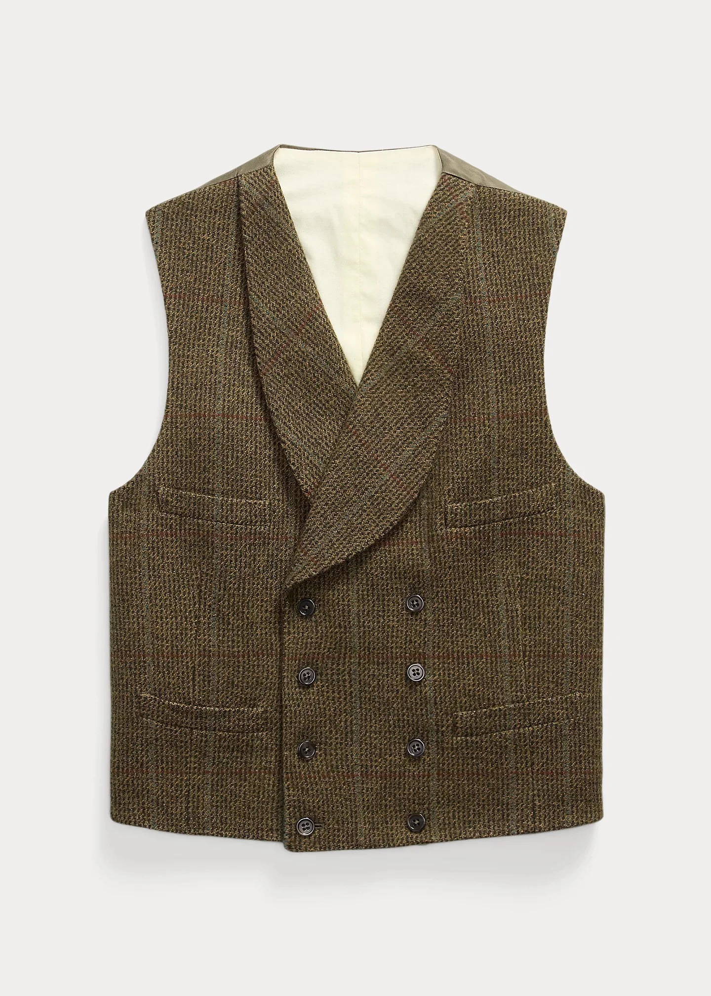 Tick-Weave Tweed Vest - 1