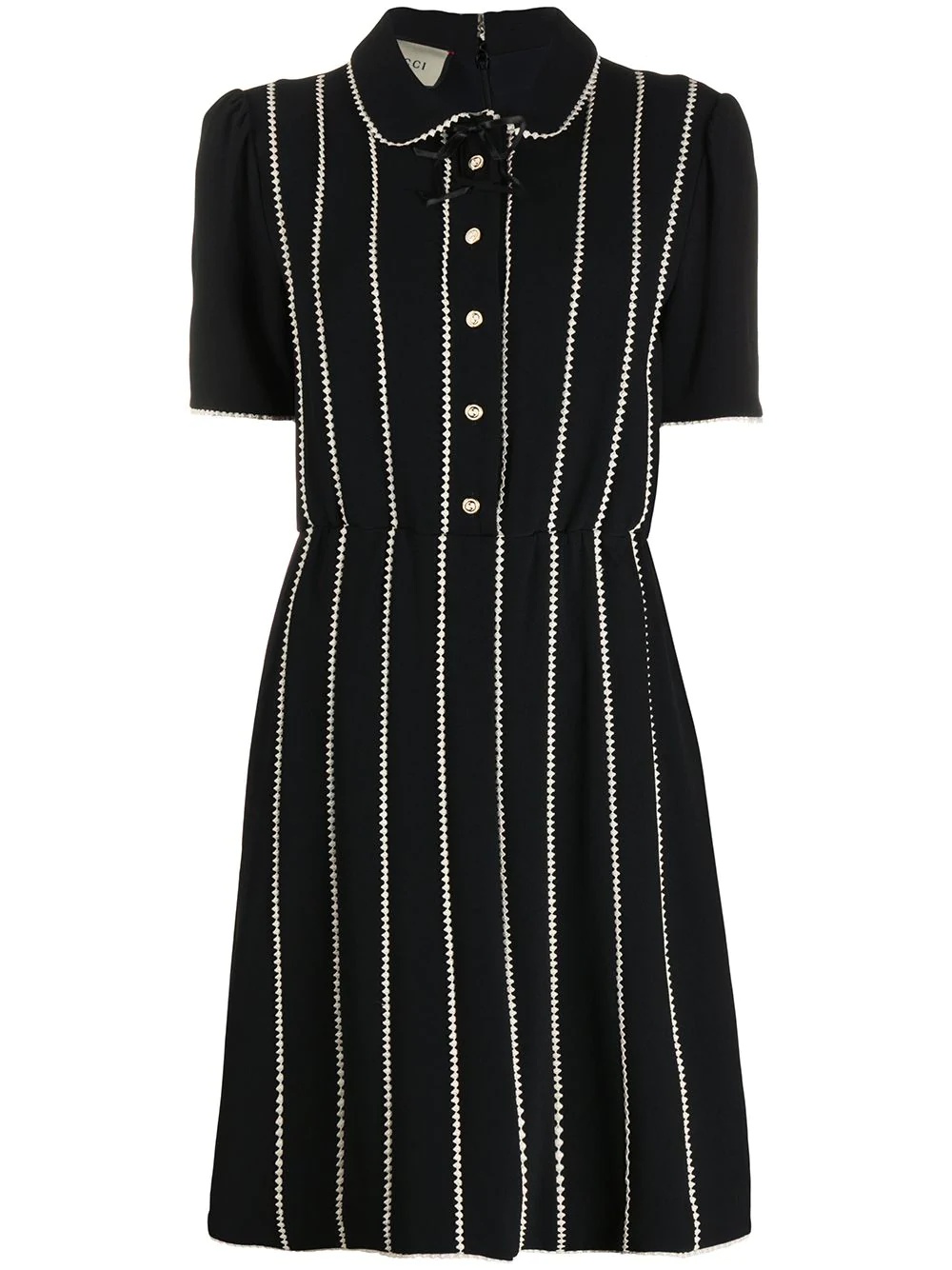 striped short-sleeve dress - 1