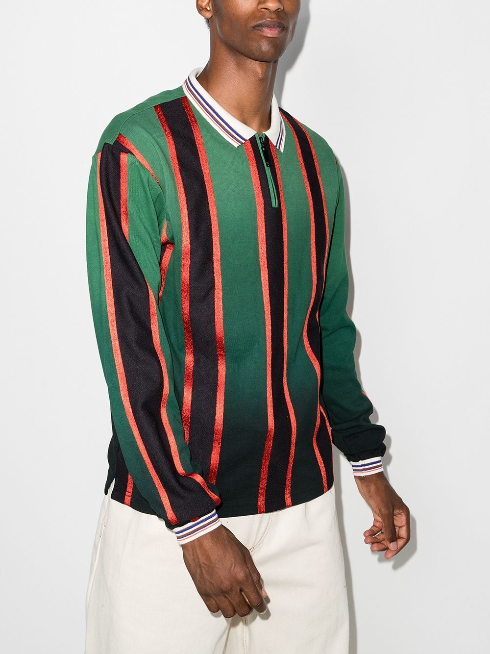 vertical stripe ombré polo shirt - 2