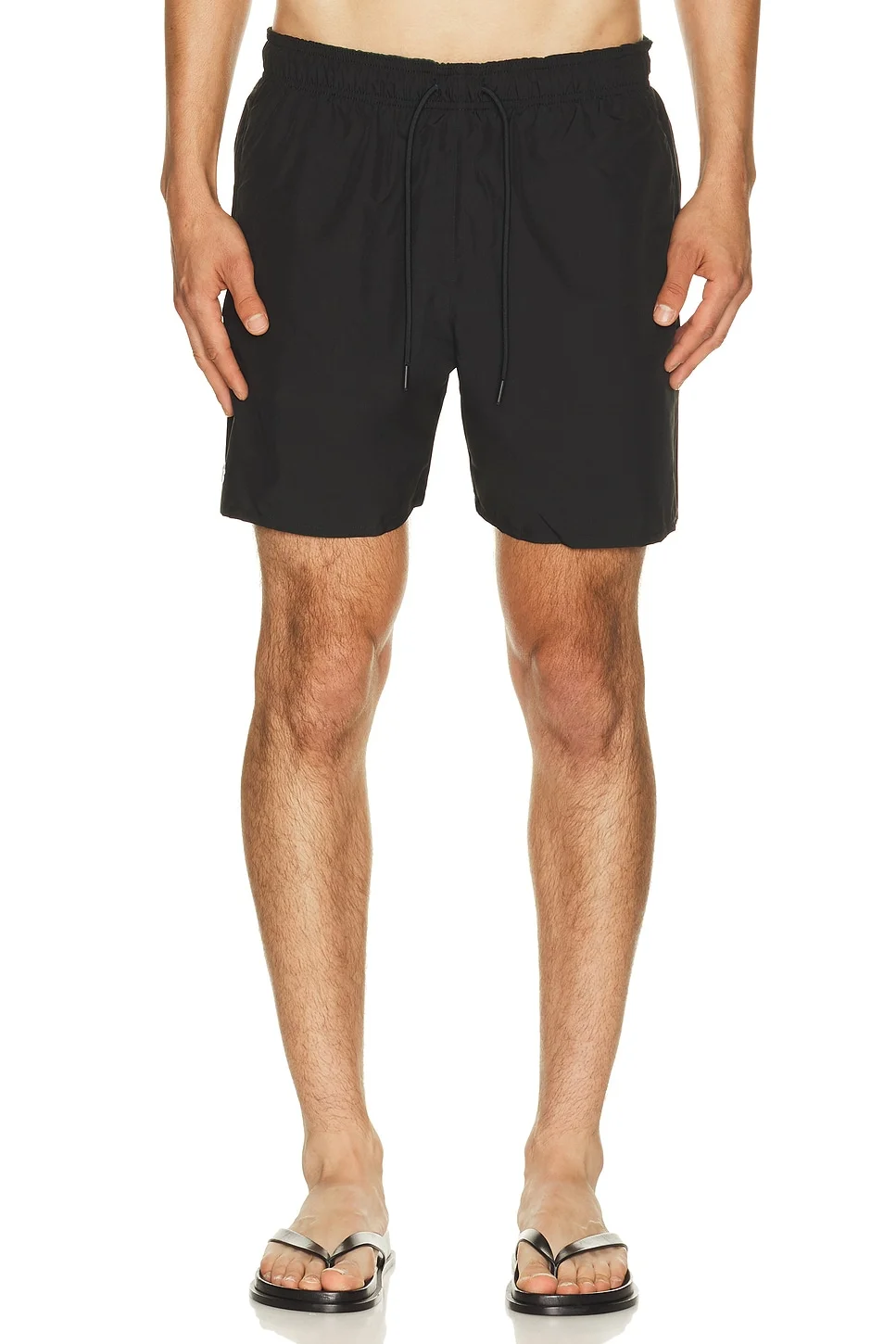 Mid Length Swim Trunk in Black - 1