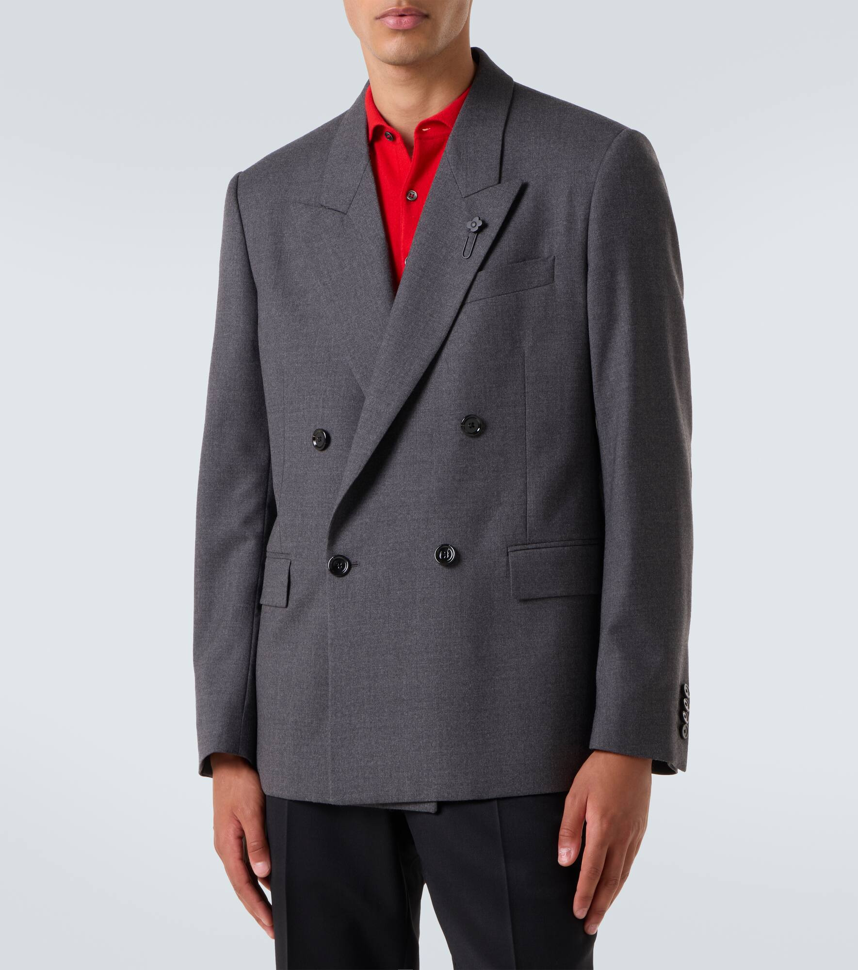 Double-breasted wool blazer - 3