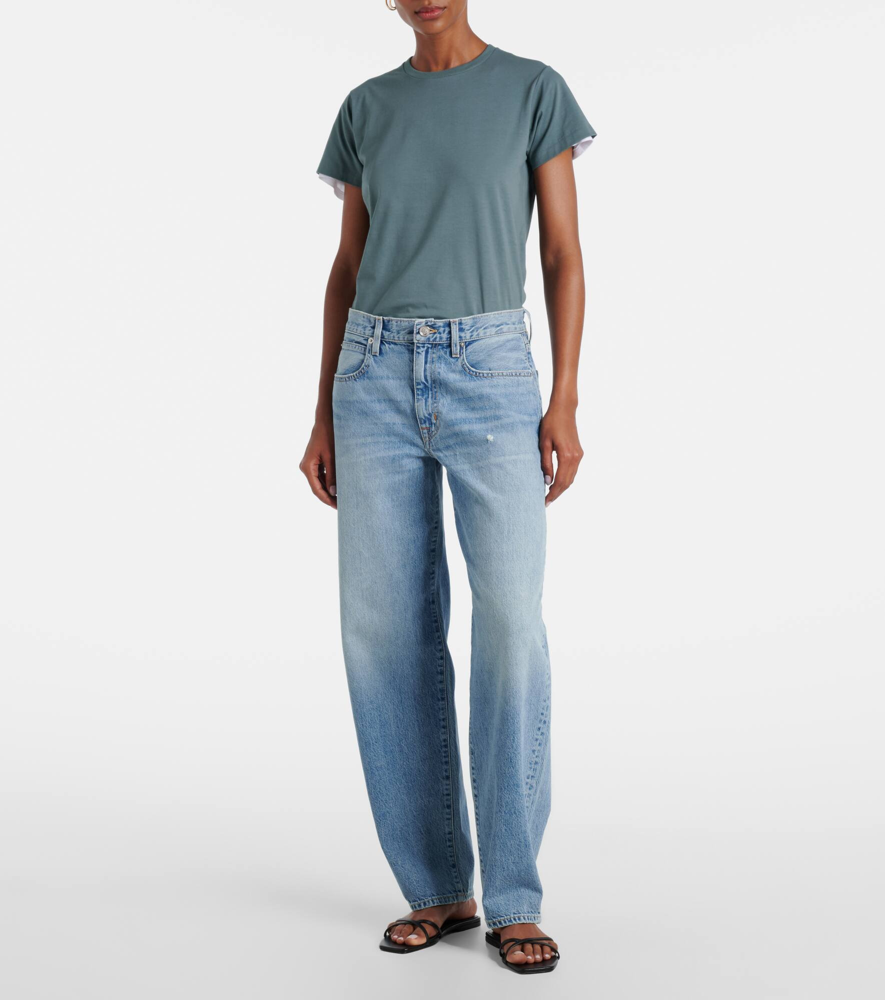 Ella mid-rise barrel-leg jeans - 7