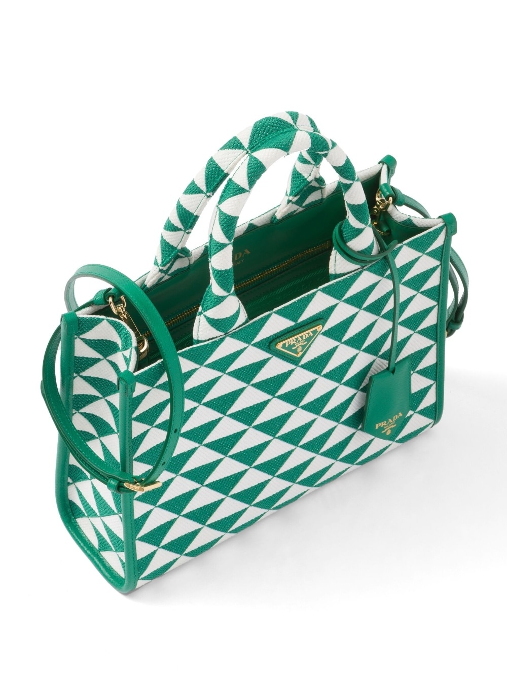 Small Prada Symbole embroidered fabric handbag - 7