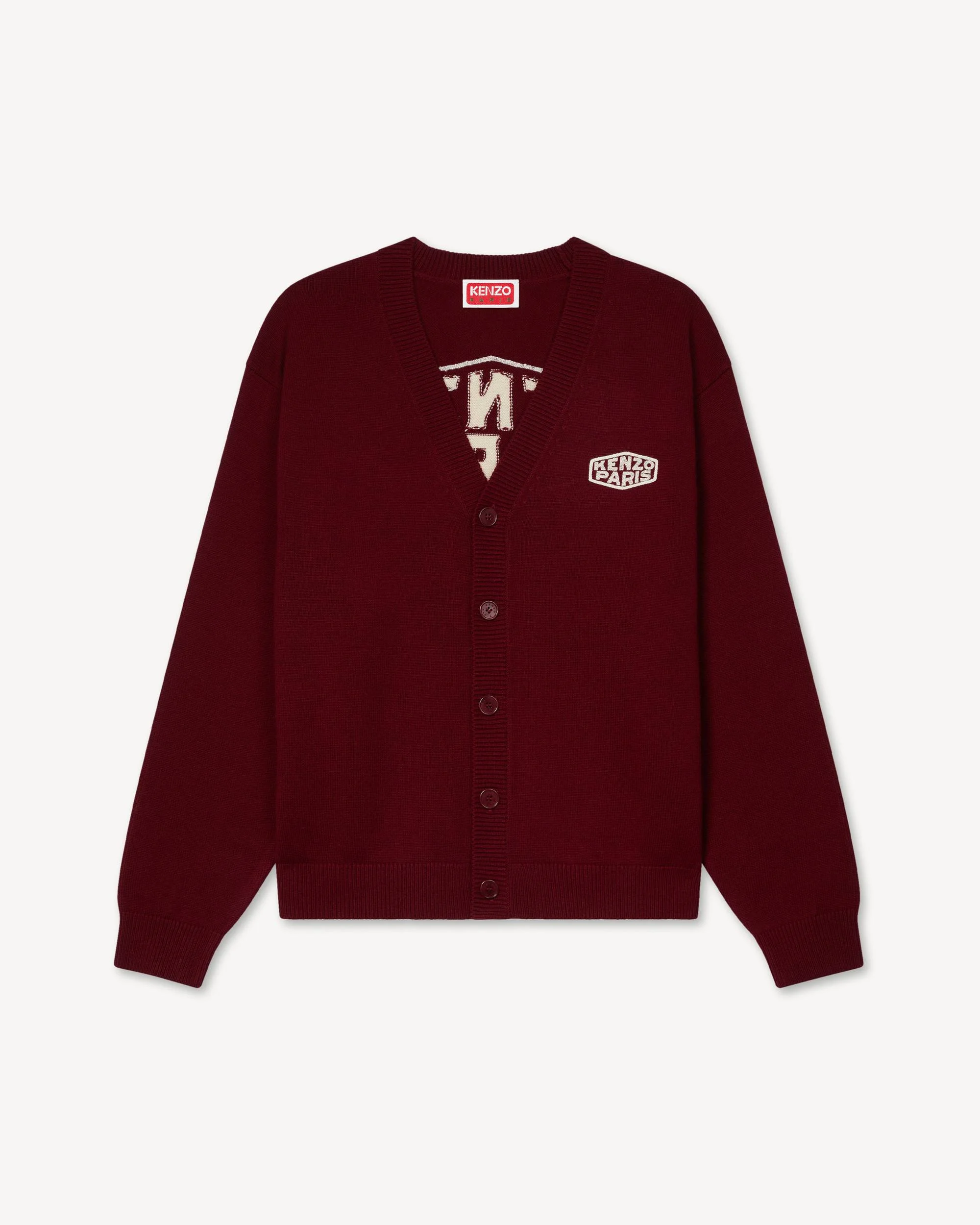 'KENZO Paris Frame' embroidered cardigan in wool and cotton - 1