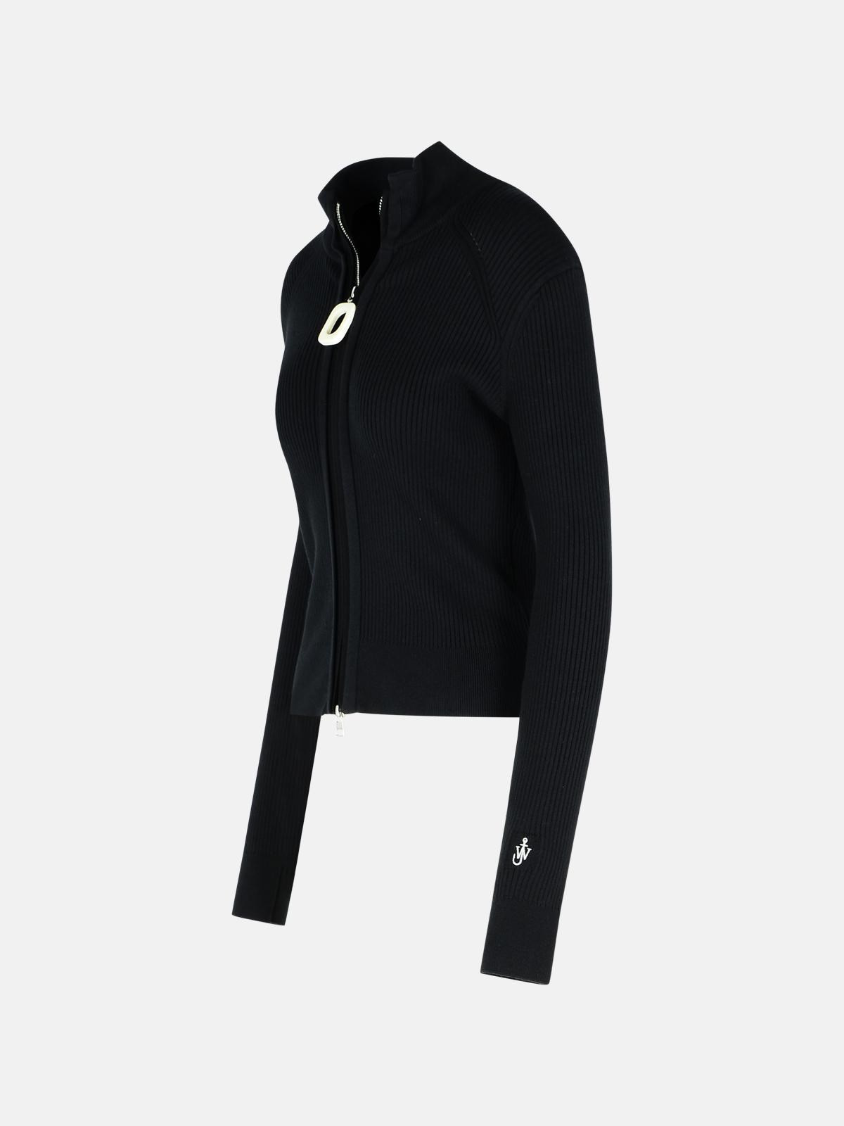 BLACK COTTON BLEND SWEATER - 2