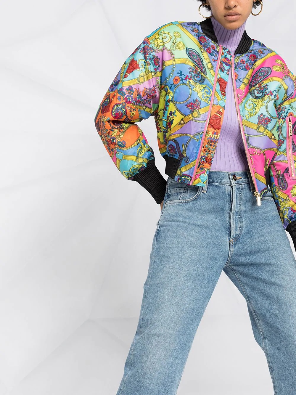 paisley fantasy print bomber jacket - 3