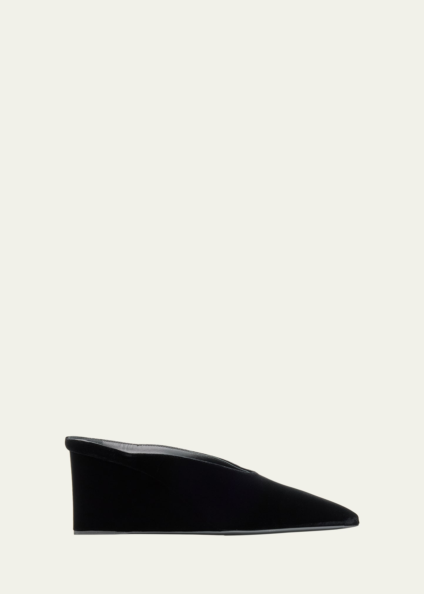 Cube Velvet Wedge Mules - 1