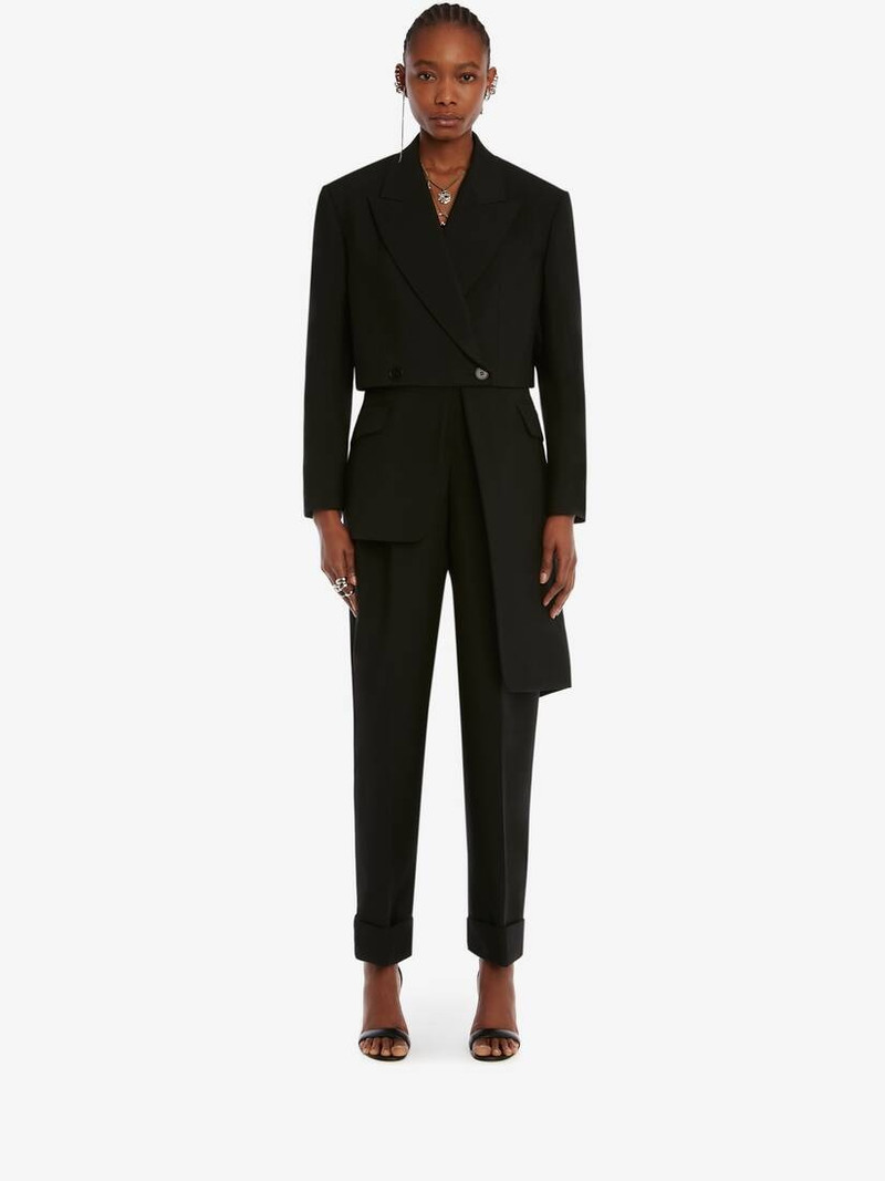 Alexander McQueen Drape Detail Trouser in Black outlook