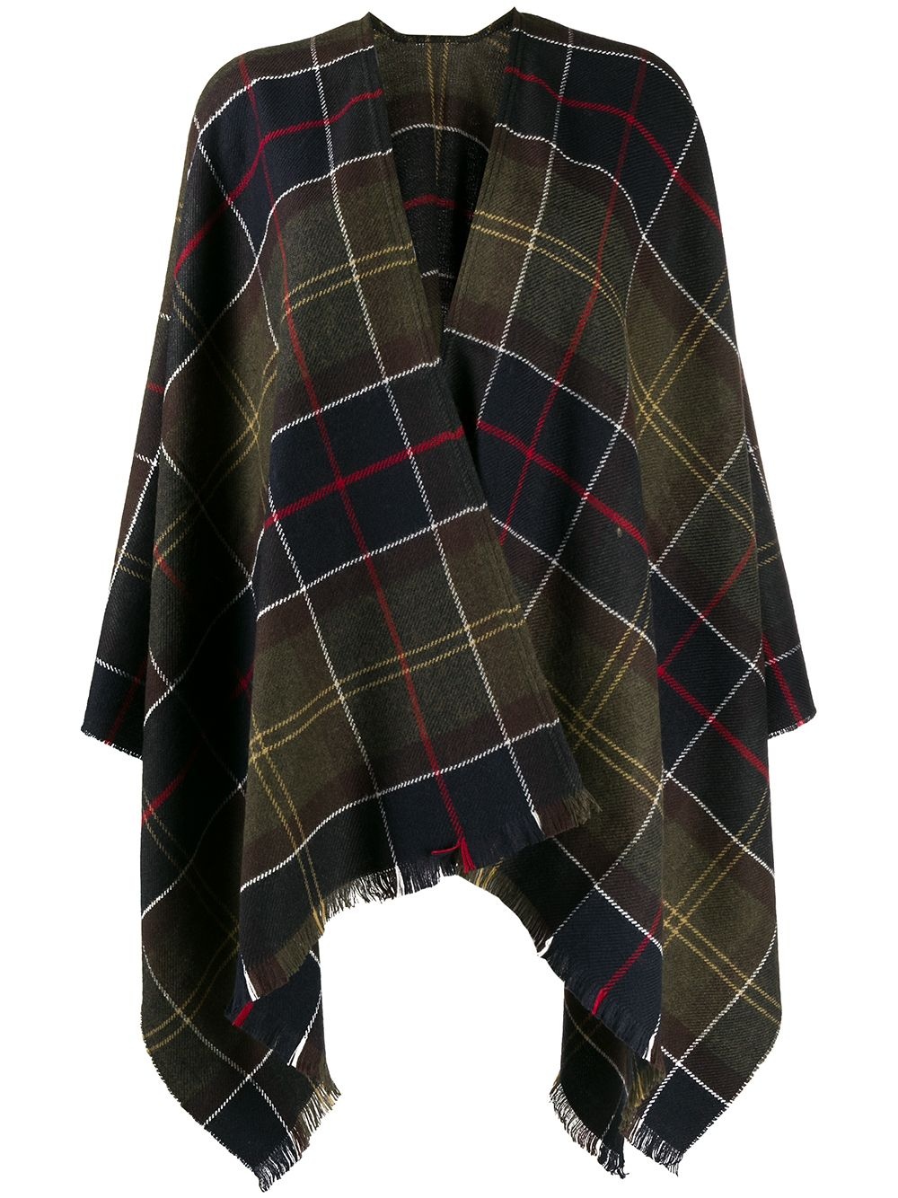 Cotton tartan poncho - 1