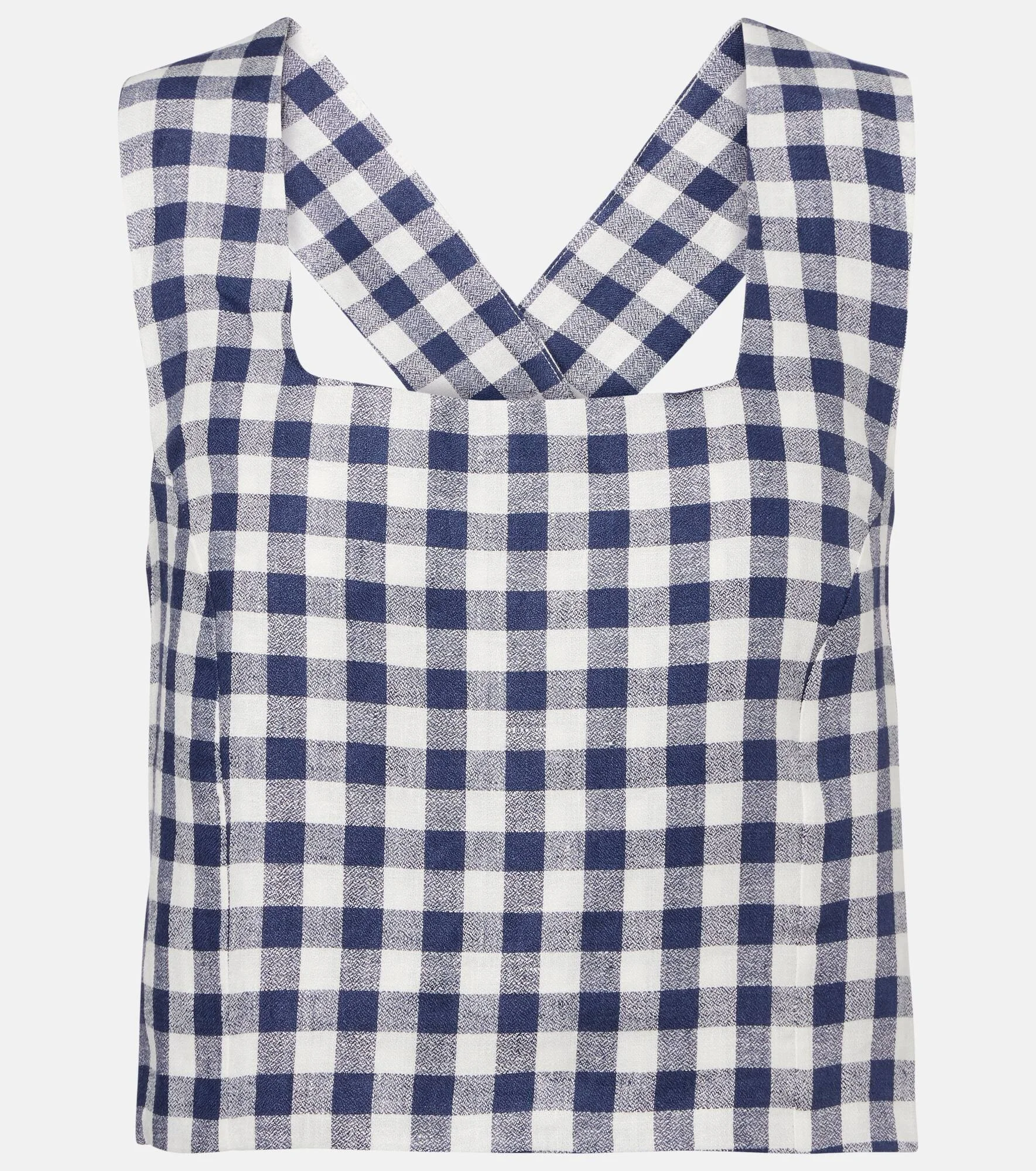 Cozumel gingham linen crop top - 1