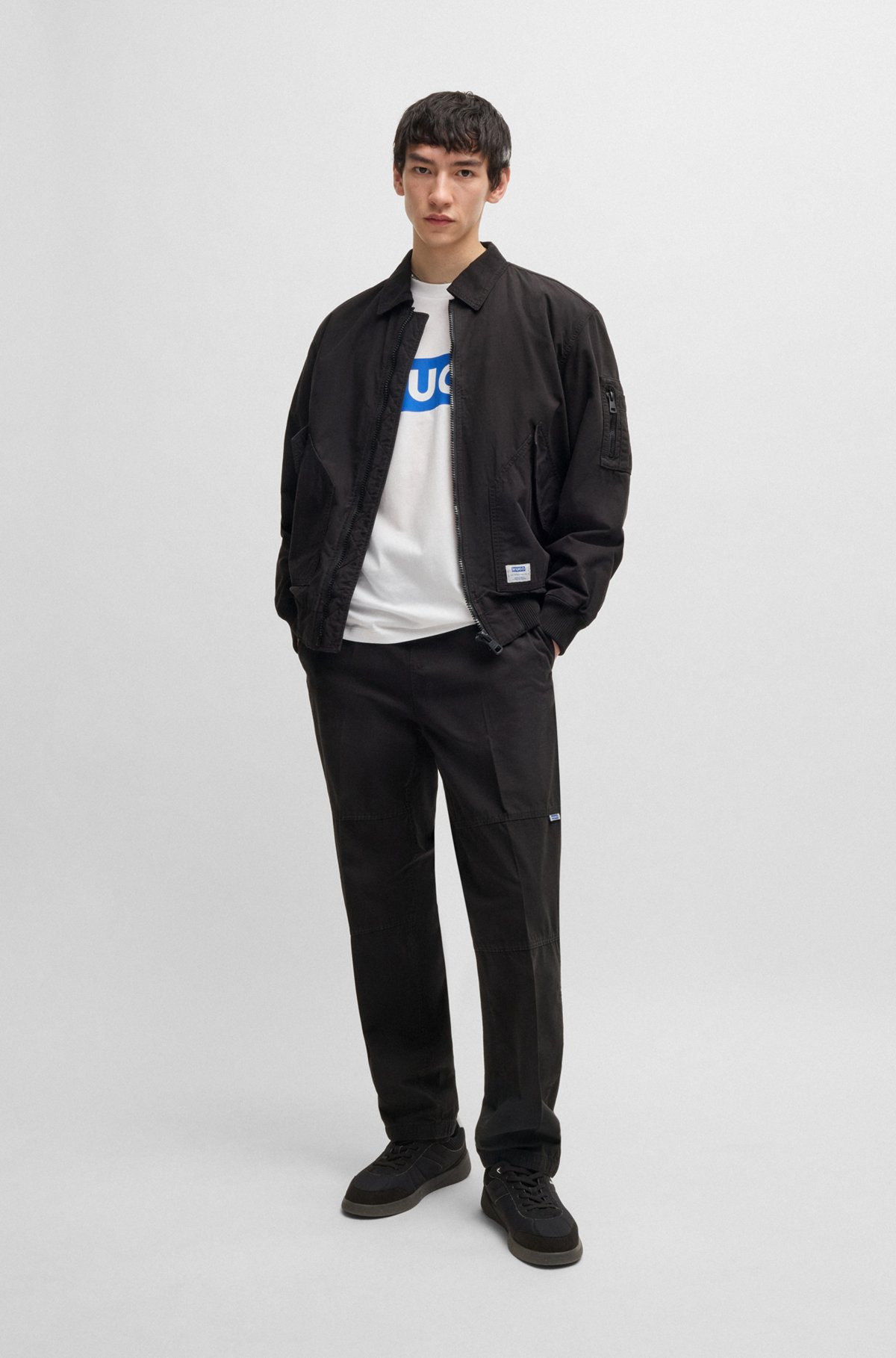 COTTON-RIPSTOP FLIGHT JACKET WITH LOGO LABEL - 3