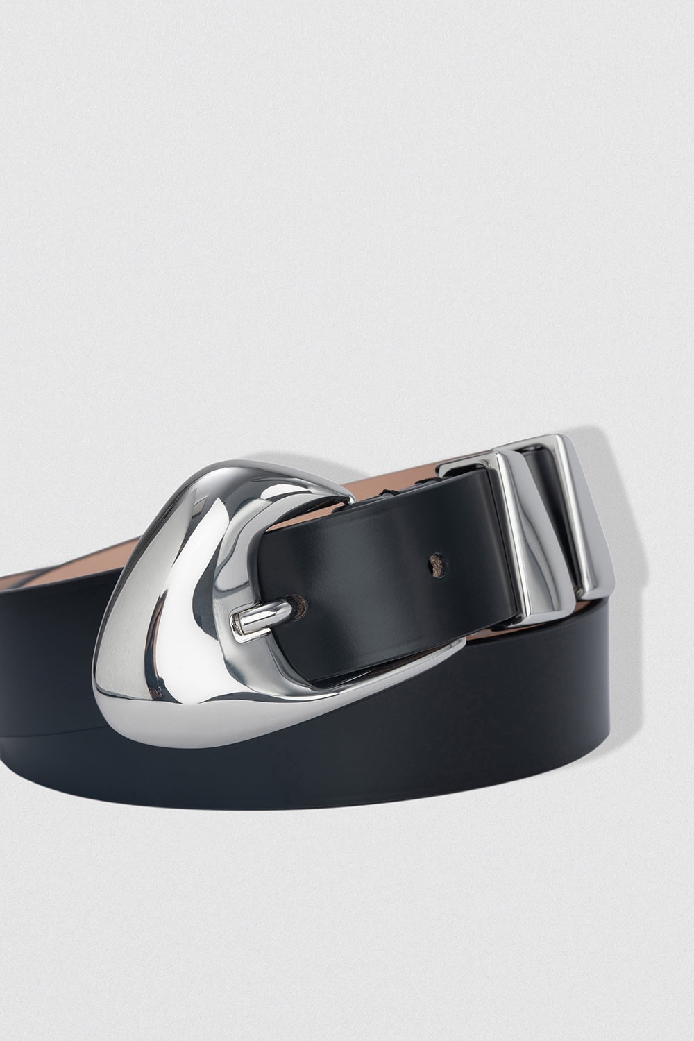 Moore Black Semi Patent Leather Belt - 2