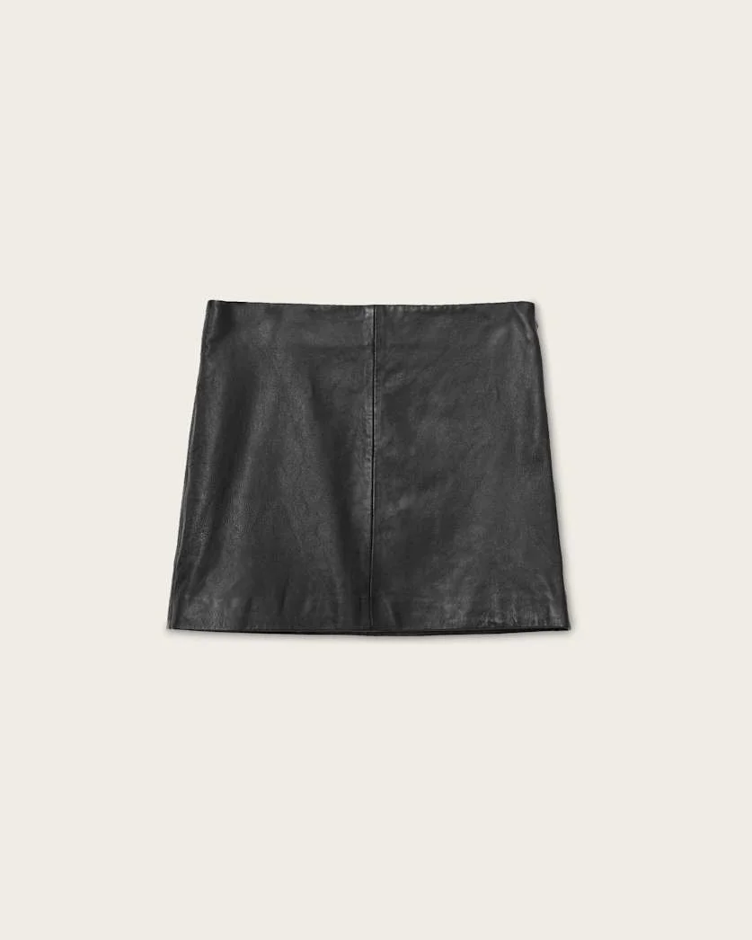 RENAI LEATHER MINI SKIRT - 1
