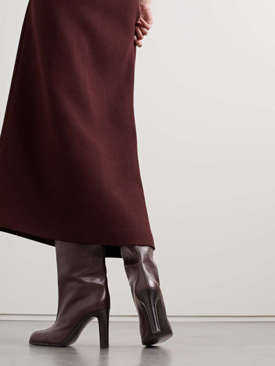 The Row Paneled leather knee boots outlook