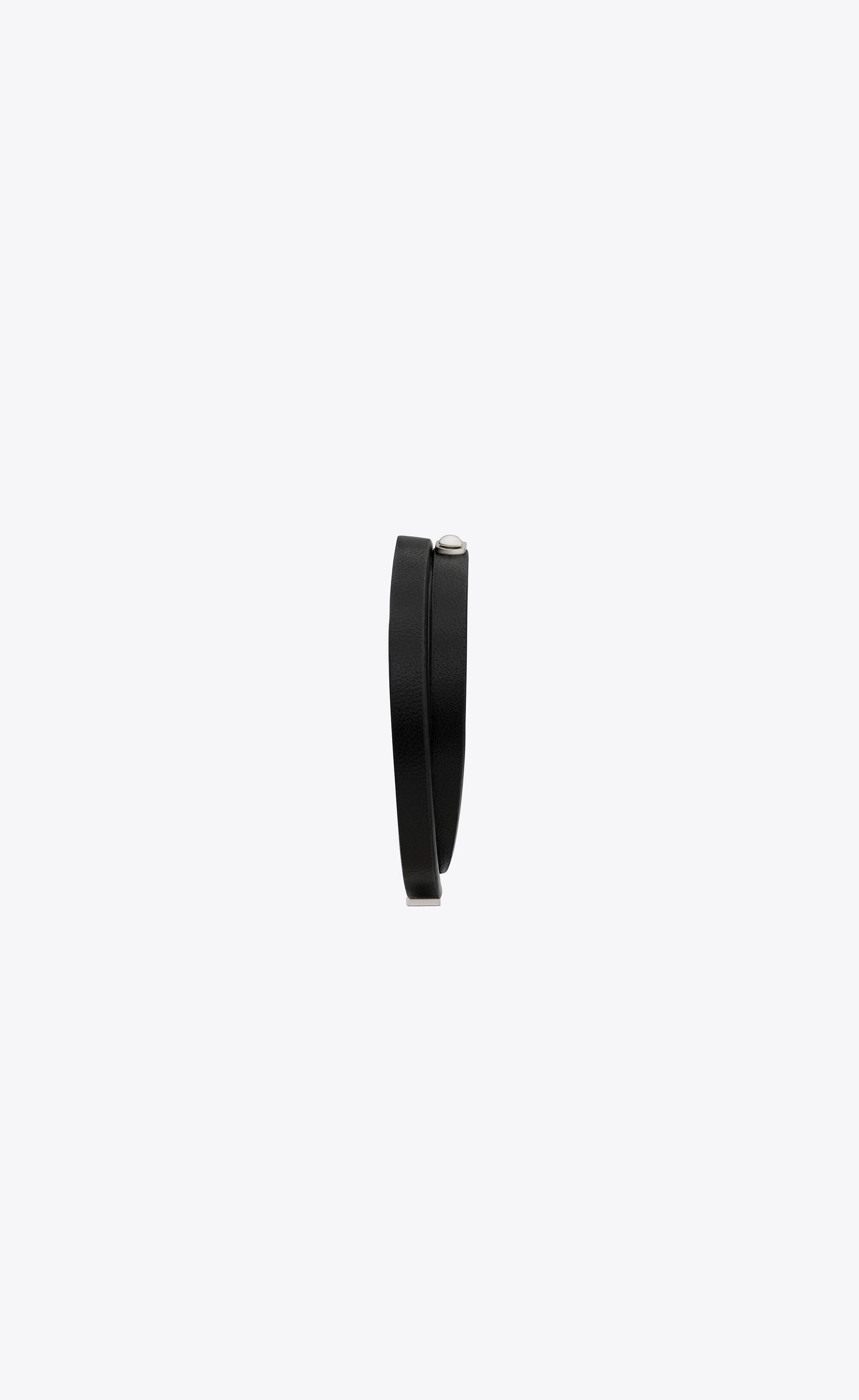 double-wrap id bracelet in leather and metal - 3