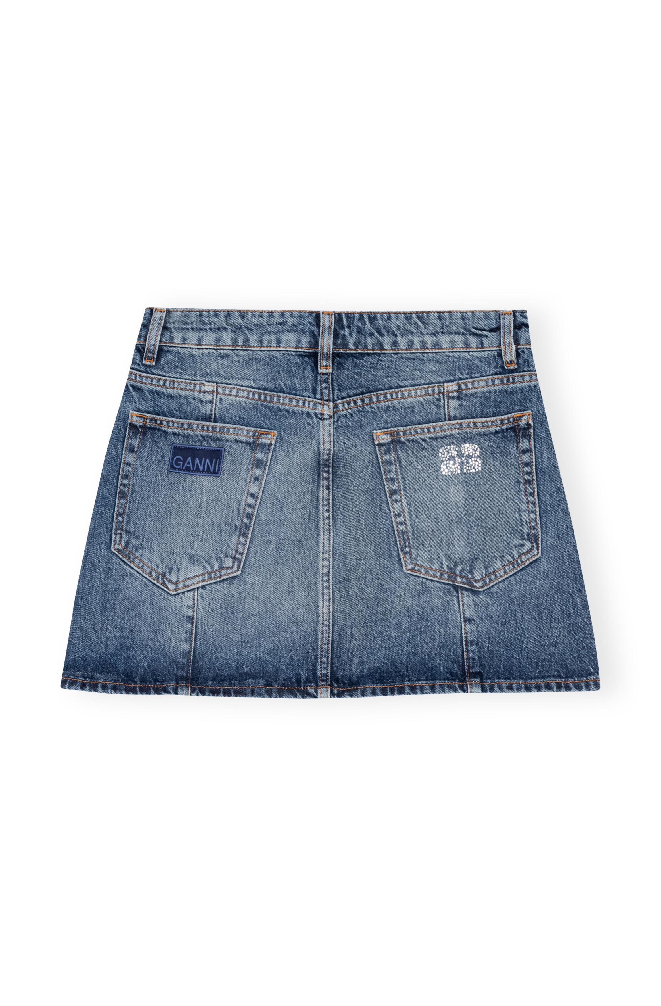 SPARKLE LOGO DENIM MINI SKIRT - 2