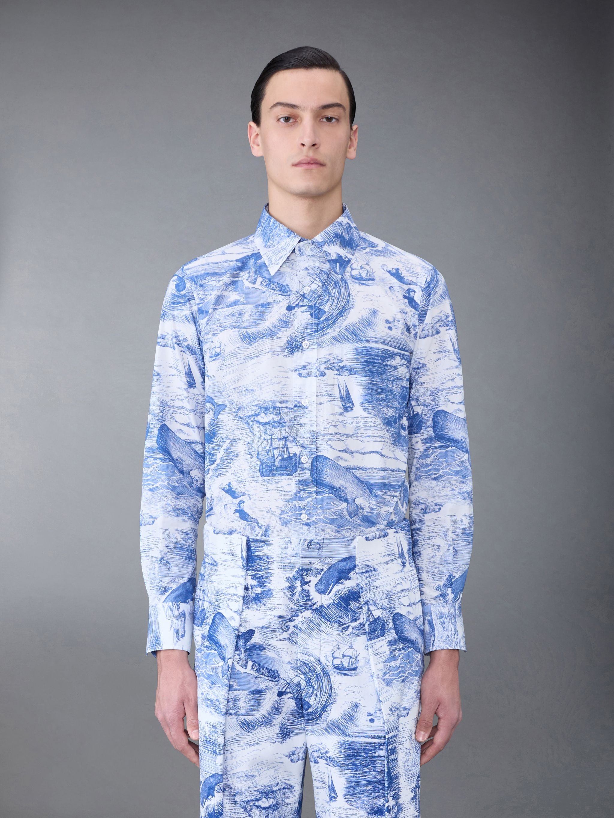 Nautical Toile Poplin Straight Fit Shirt - 1