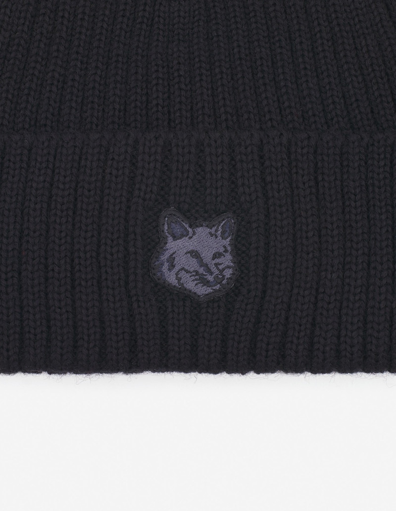 BOLD FOX HEAD PATCH RIBBED BEANIE 3