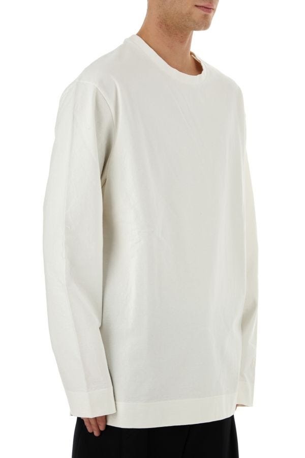 White stretch cotton oversize t-shirt - 4