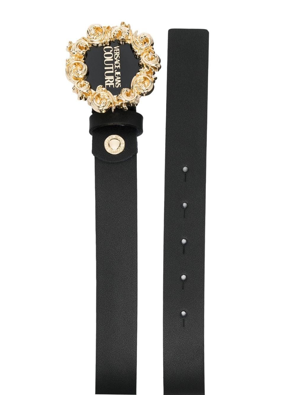 logo-buckle leather belt - 2