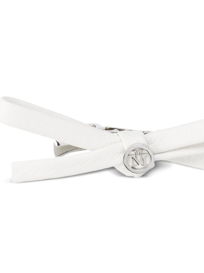 MAISON MICHEL leather bow hair clips outlook