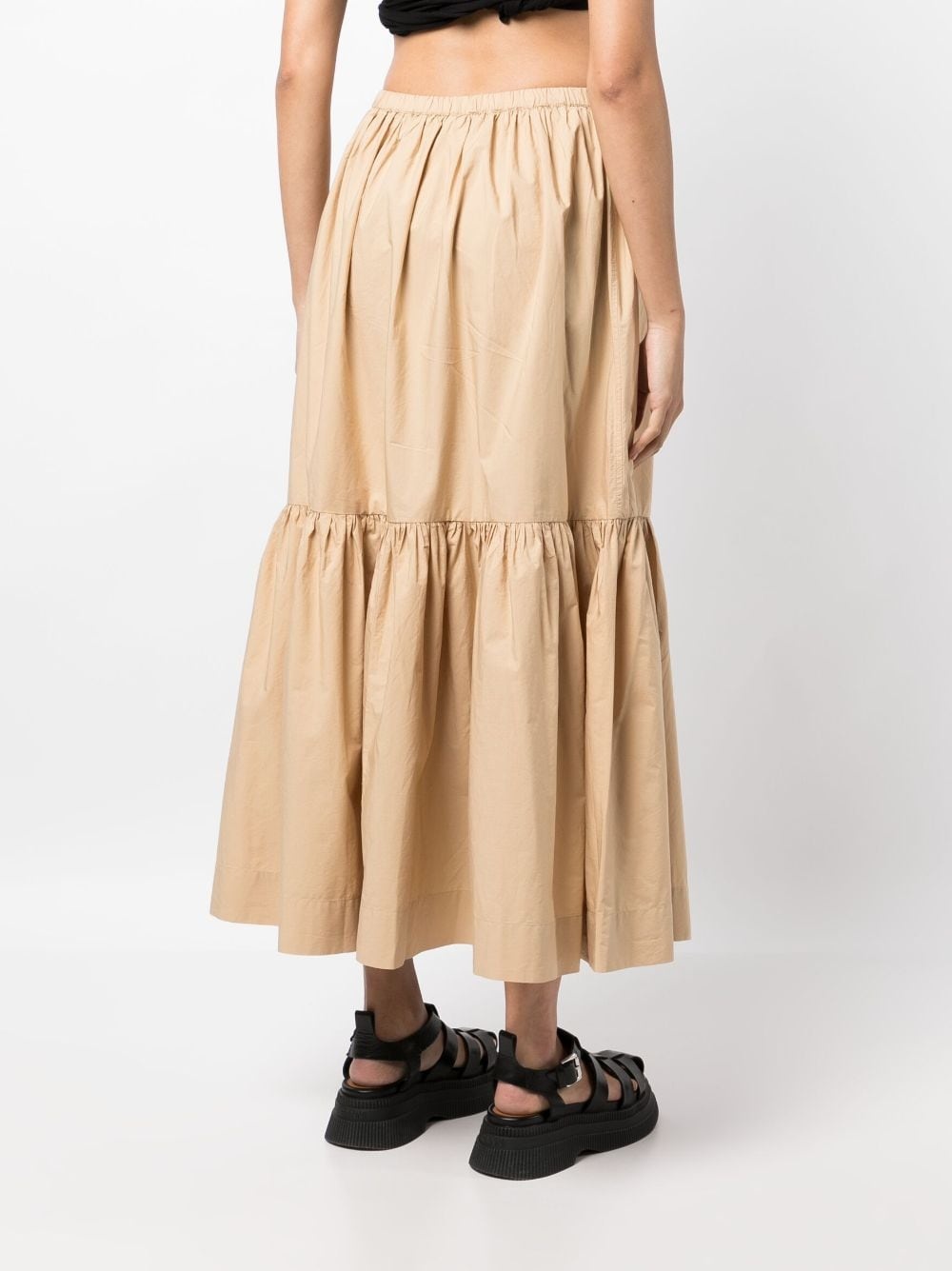 Flounce tiered organic cotton skirt - 4