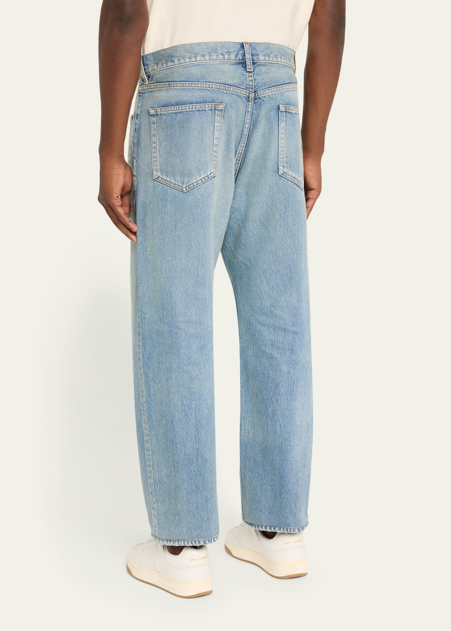 Men's Aged Denim Straight-Leg Jeans - 3