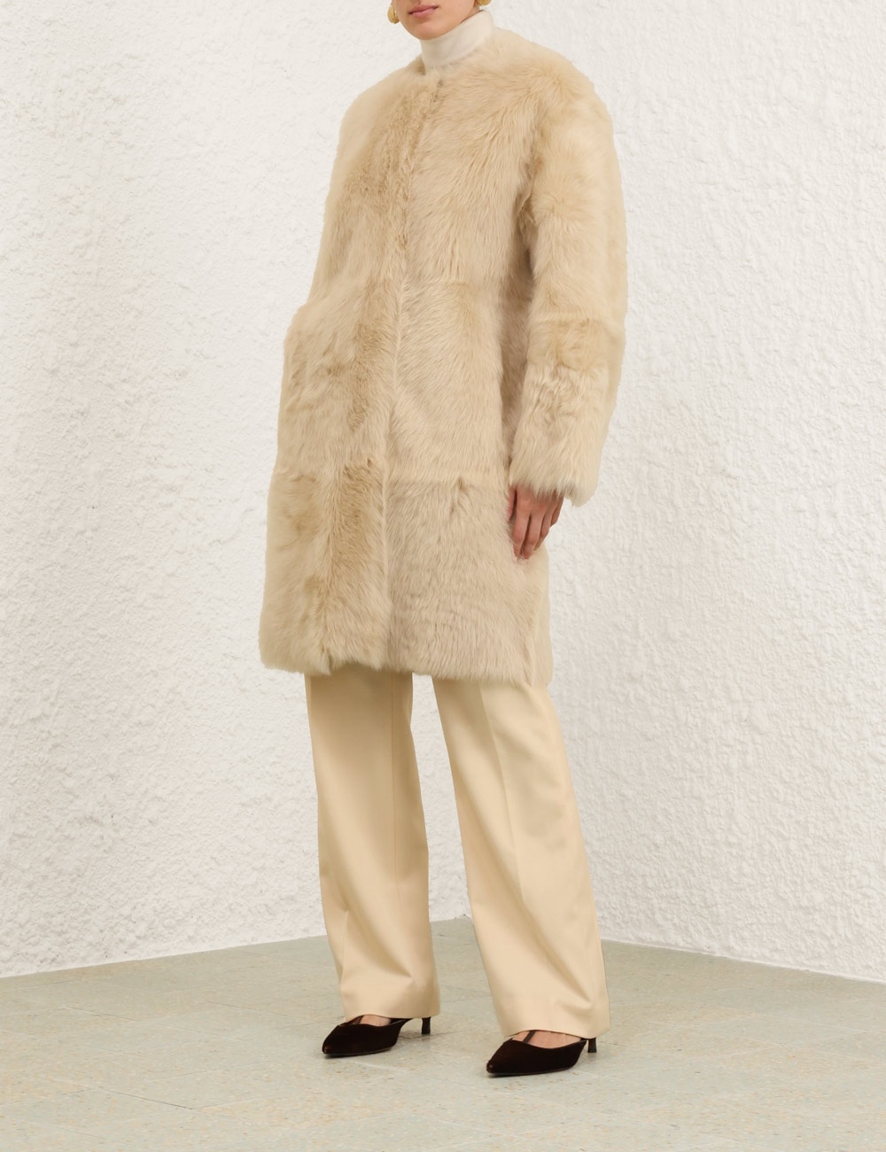 ILLUSTRATION SHEARLING COAT - 8