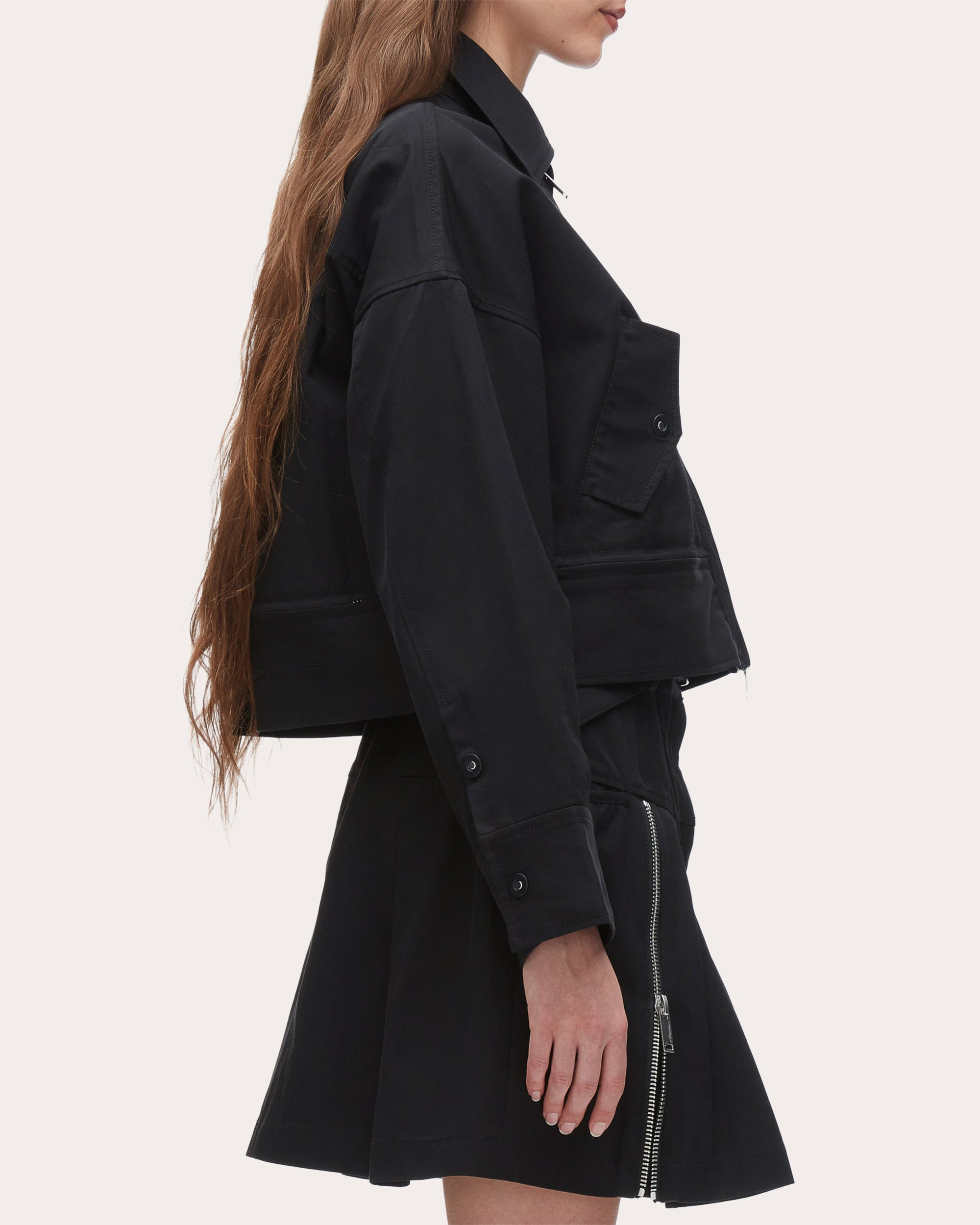 Cropped Convertible Cotton-Blend Twill Jacket - 3