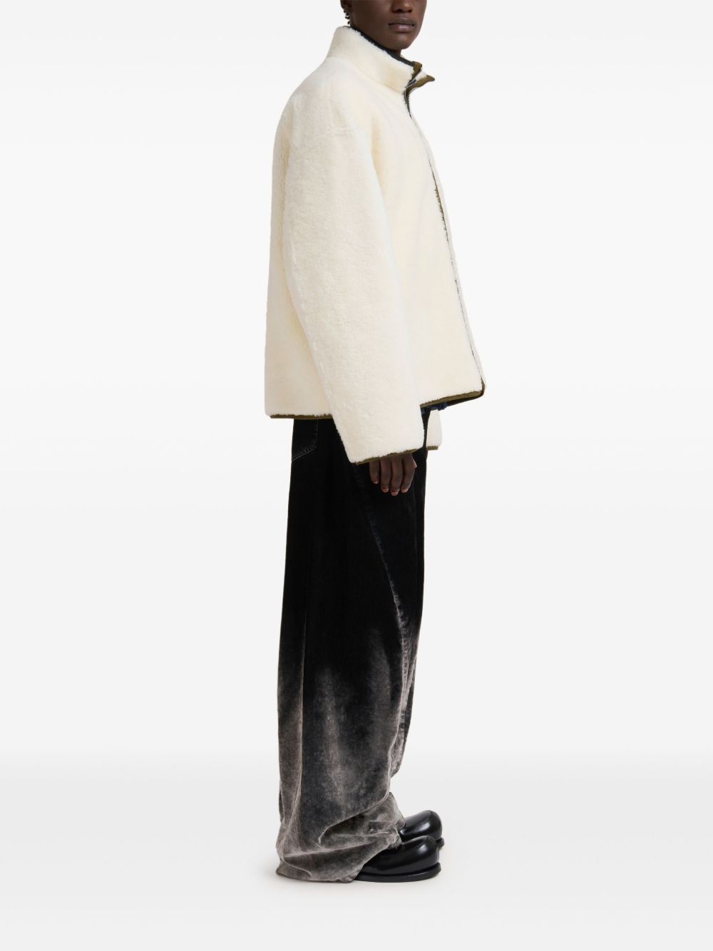 zip-up fleece bomber jacket - 3