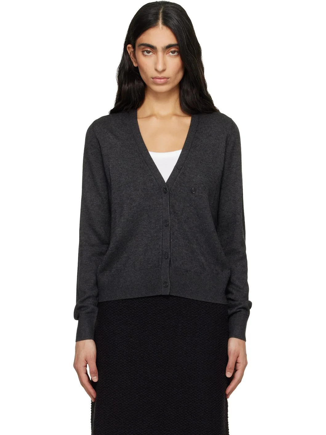 Gray Carline Essential Fluid Knit Cardigan - 1
