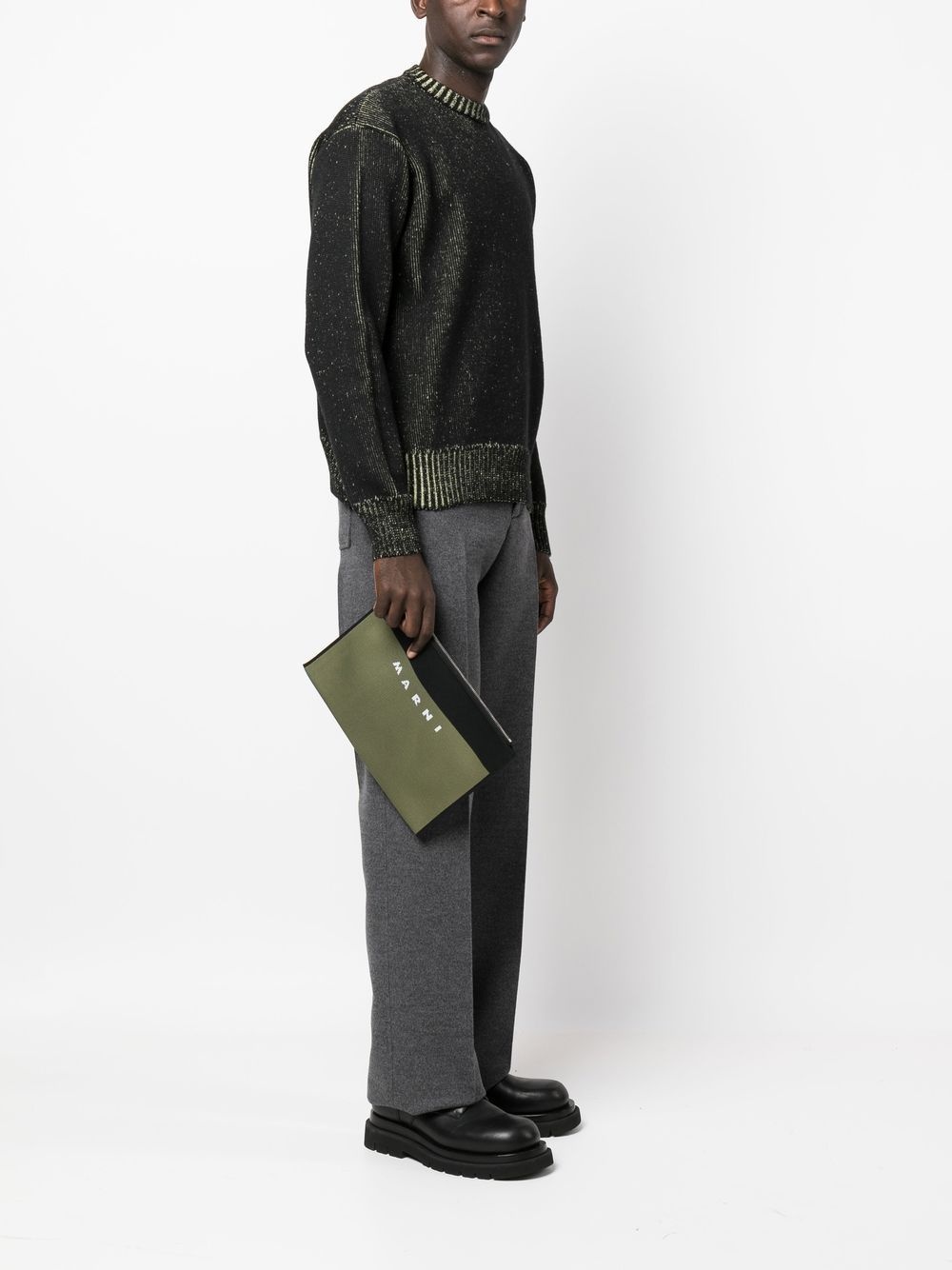 logo-jacquard clutch bag - 2