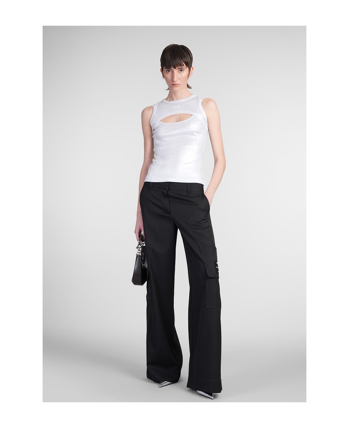 Topwear In Silver Cotton - 2