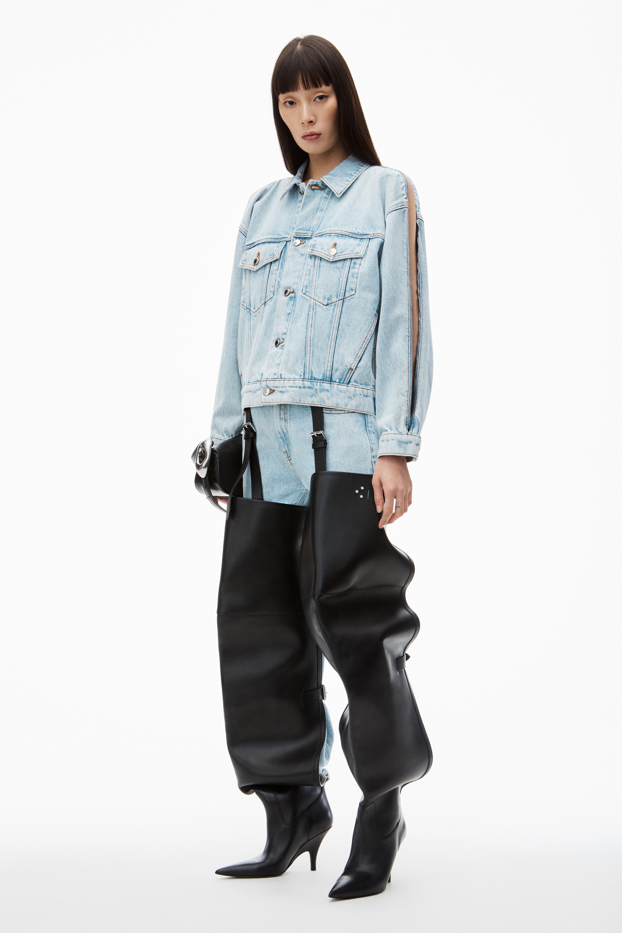 Zipped Sleeve Denim Trucker Jacket - 2