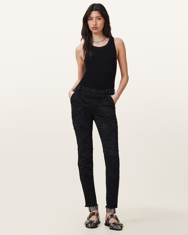 DURAN SKINNY BLACK CAMO CARGO JEANS 5
