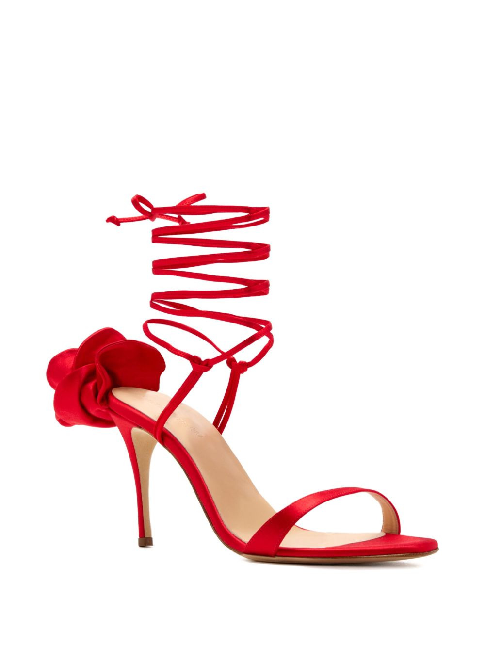 105mm rose-detail lace-up sandals - 2