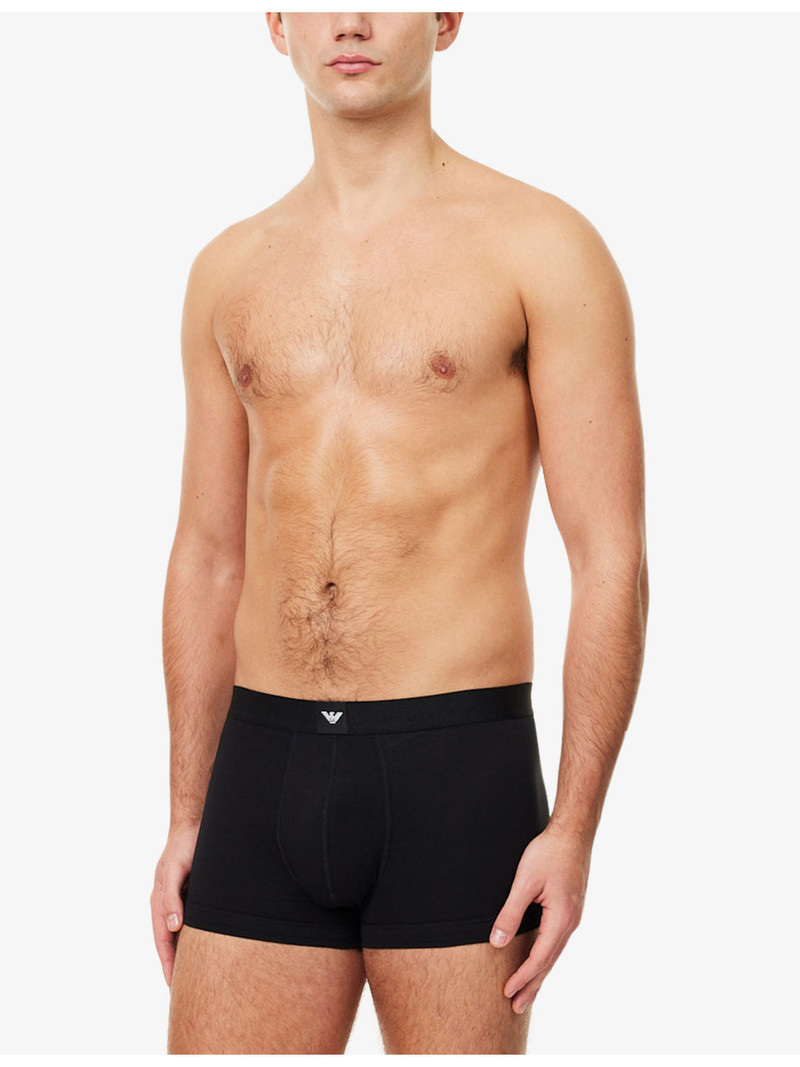 EMPORIO ARMANI Logo-Patch Pack Of Three Cotton-Jersey Trunks outlook