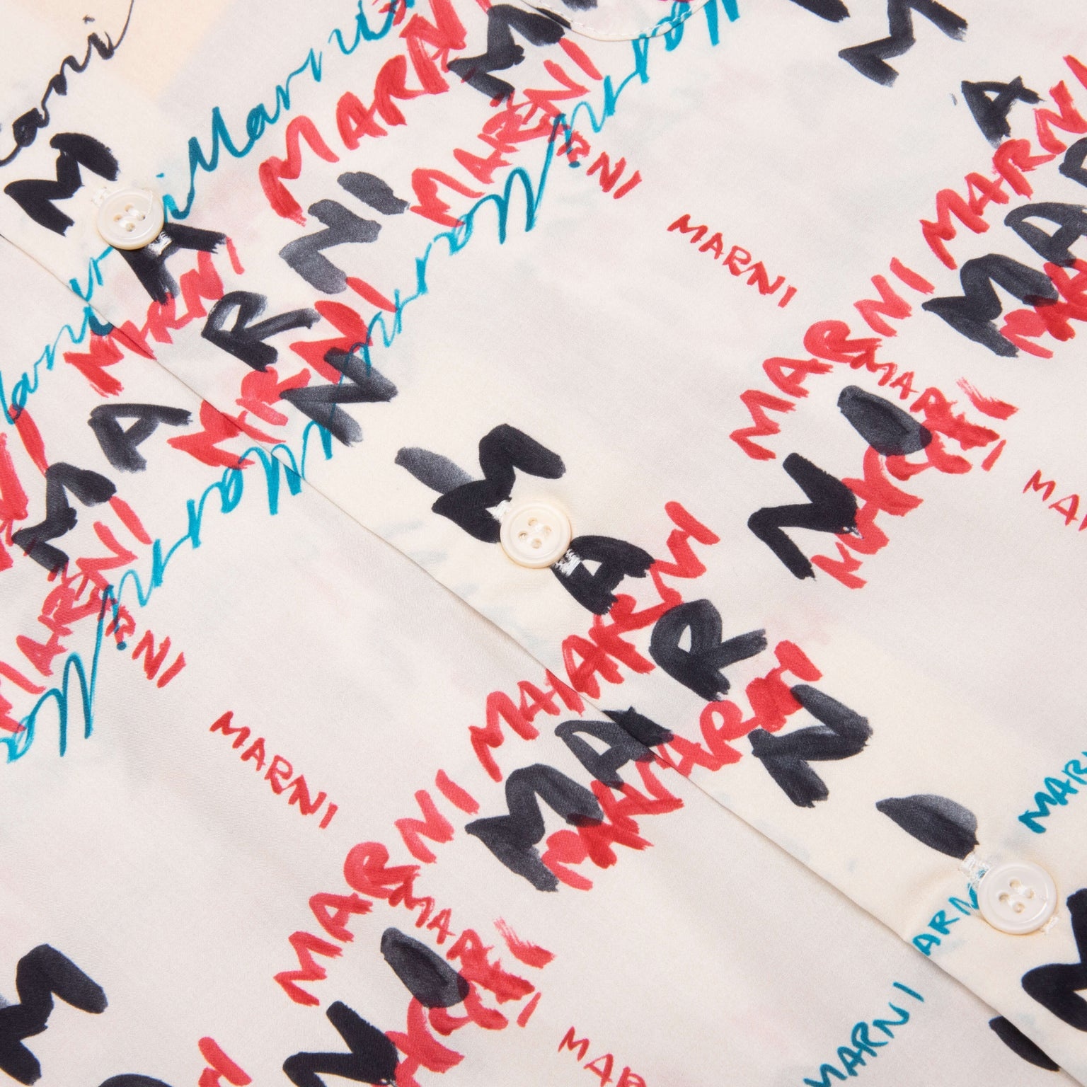 MARNI CROSSROADS PRINT POPLIN SHIRT - ANTIQUE WHITE - 5
