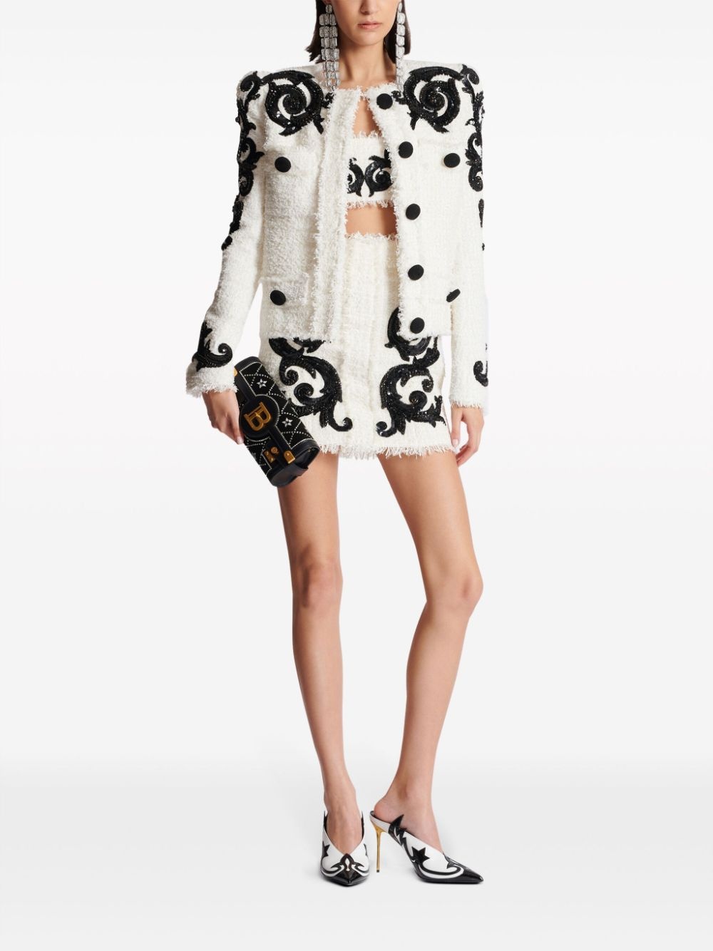 embellished tweed miniskirt - 2