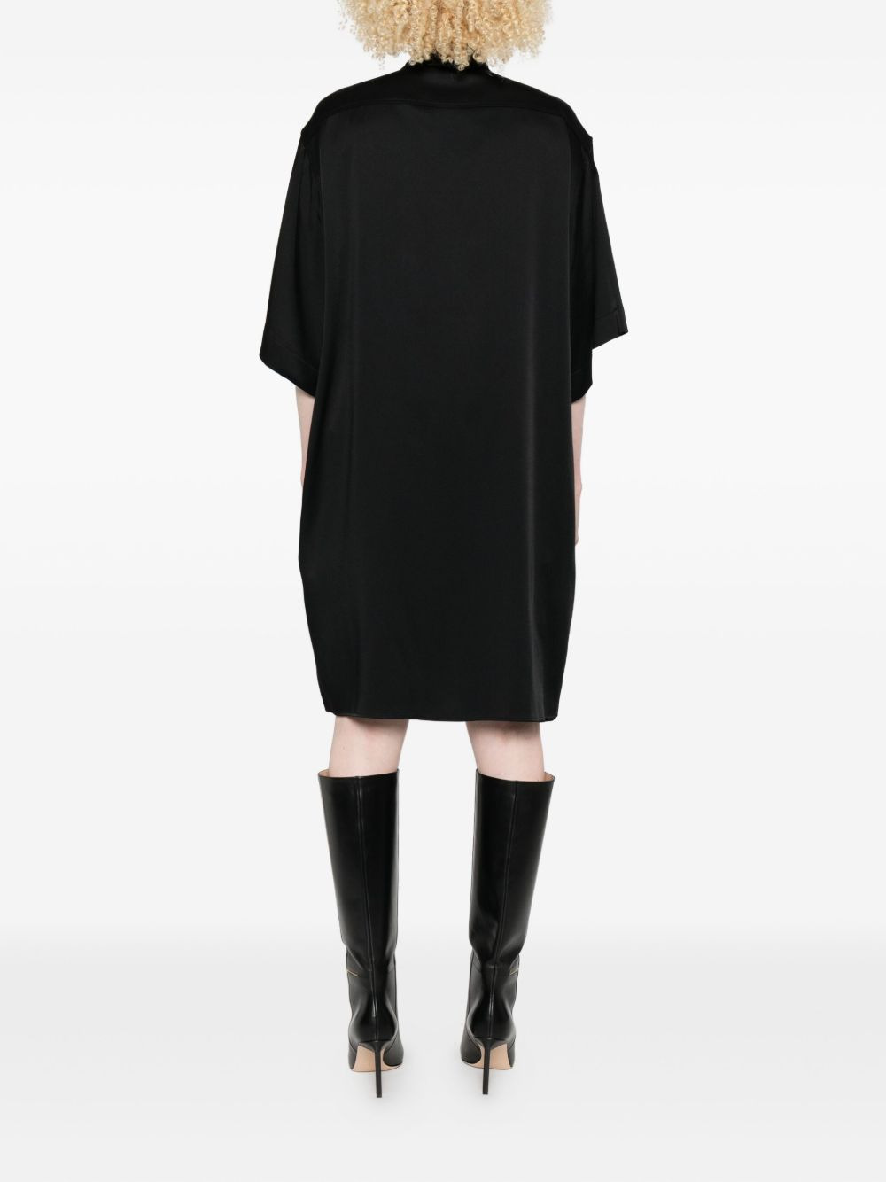 tie-neck pocket mini dress - 4