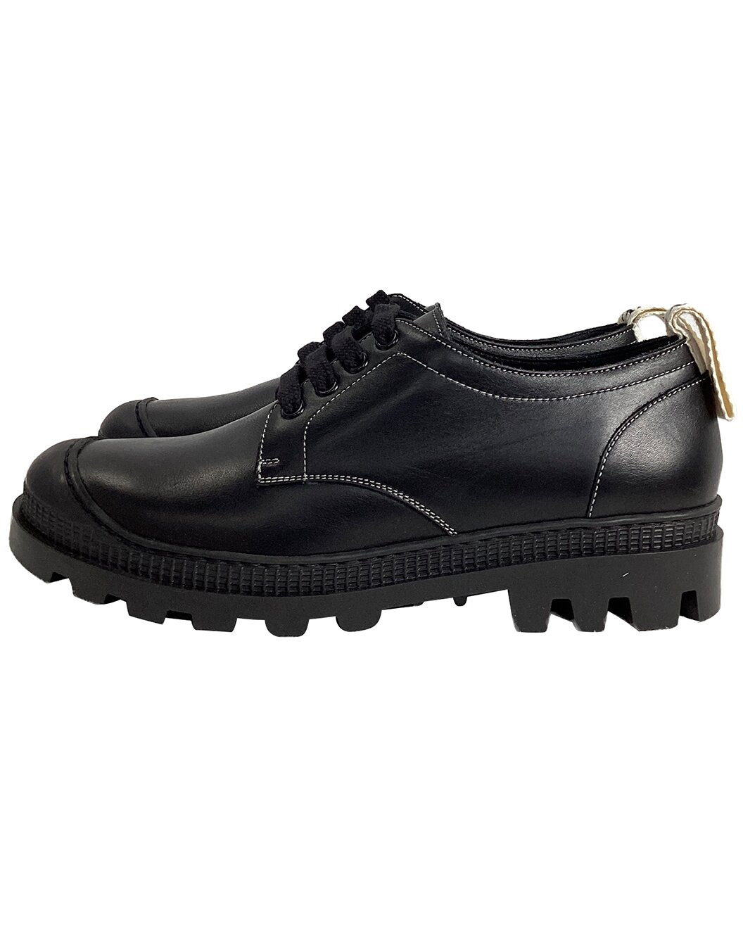 Loewe Women's Leather Logo Heel Tab Lace-Up Derby (Authentic Pre-Loved) - 2