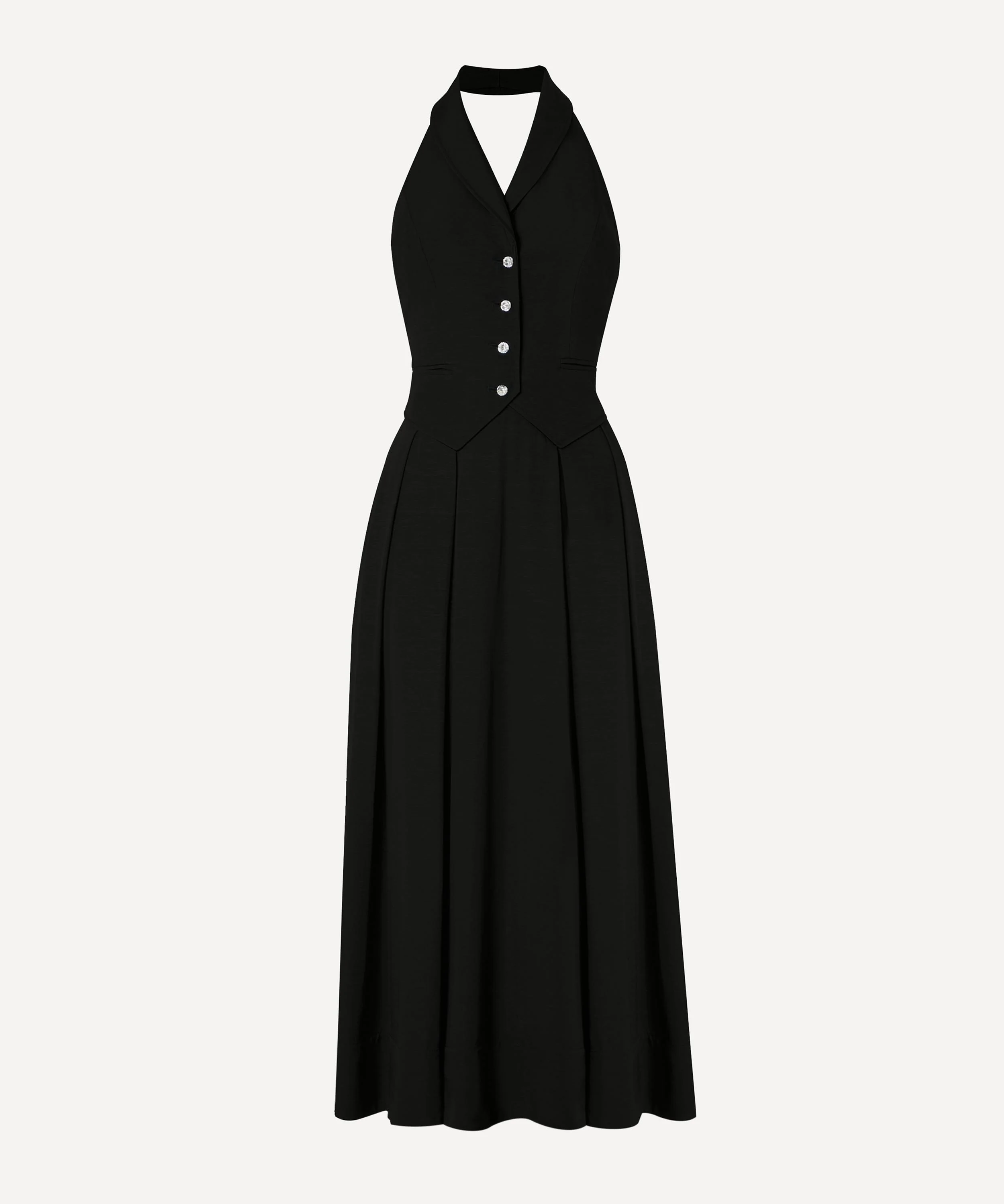 Elodie Black Halter Dress - 1