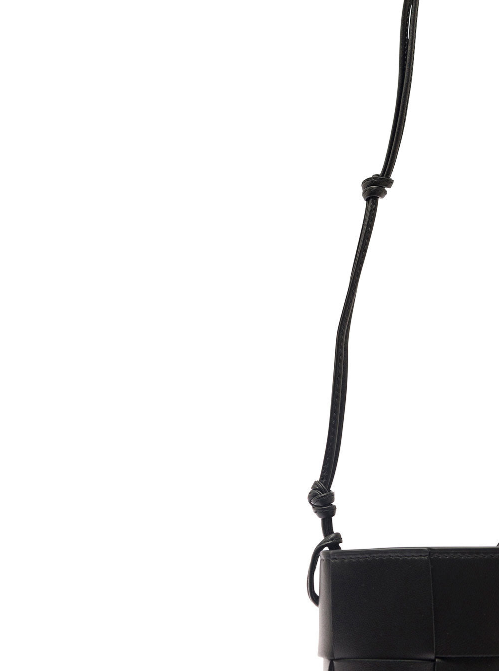 Bottega Veneta Women 'Phone Pouch' Black Shoulder Bag With Knot Details In Intreccio Nappa Leather W - 3