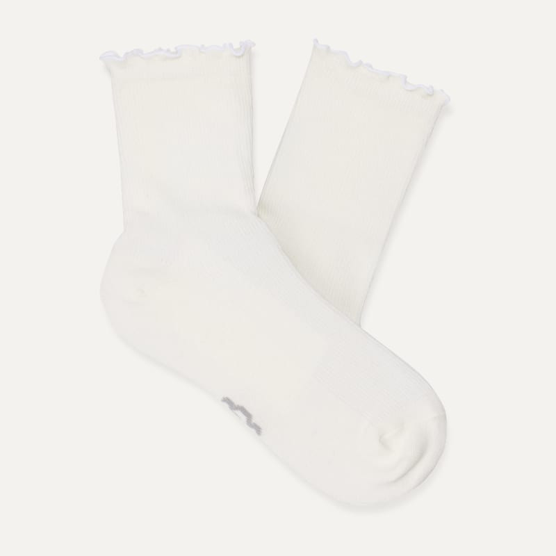 ® Women's Karsyn Lettuce Edge Sock Cotton Blend in White 1