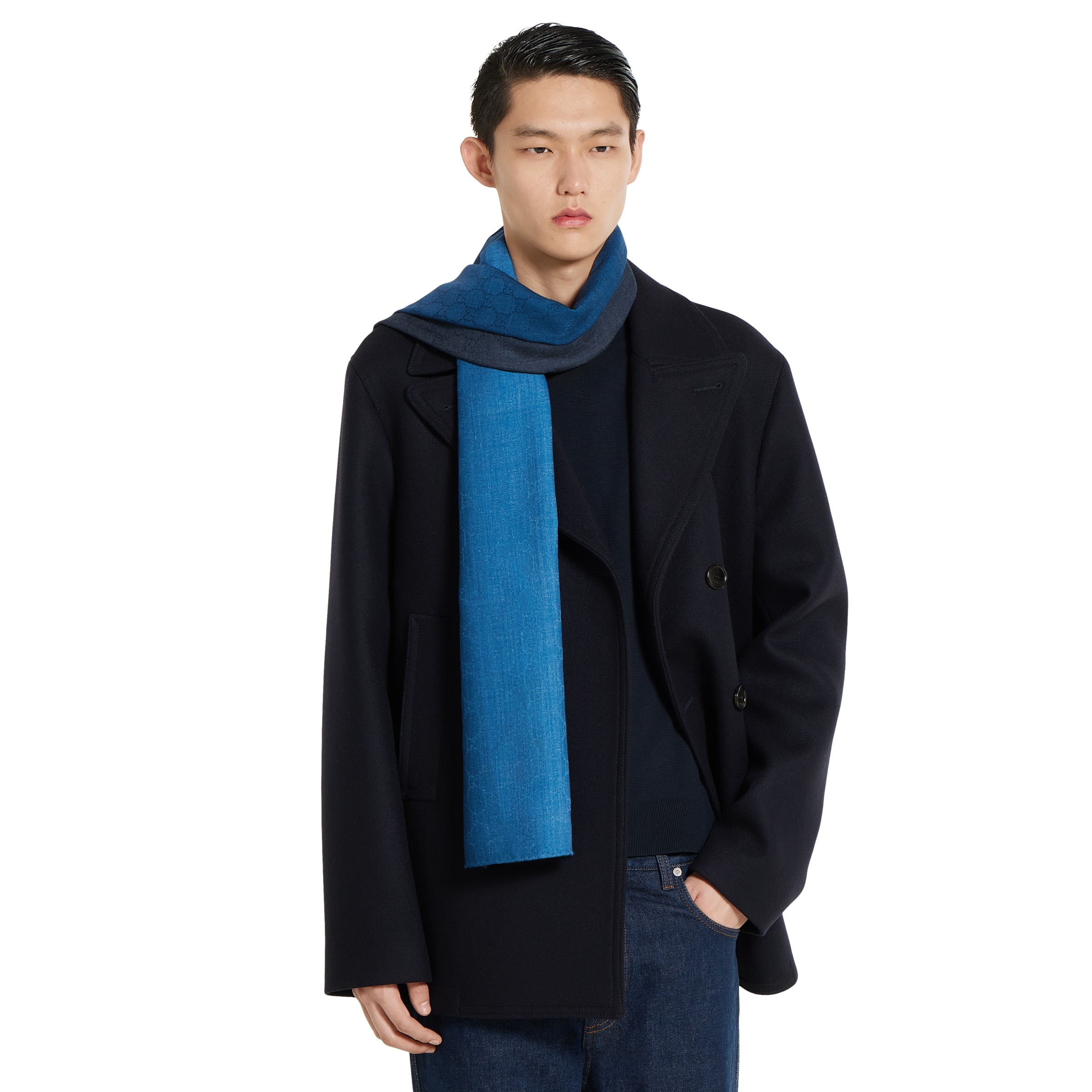 GG wool and silk jacquard stole - 3