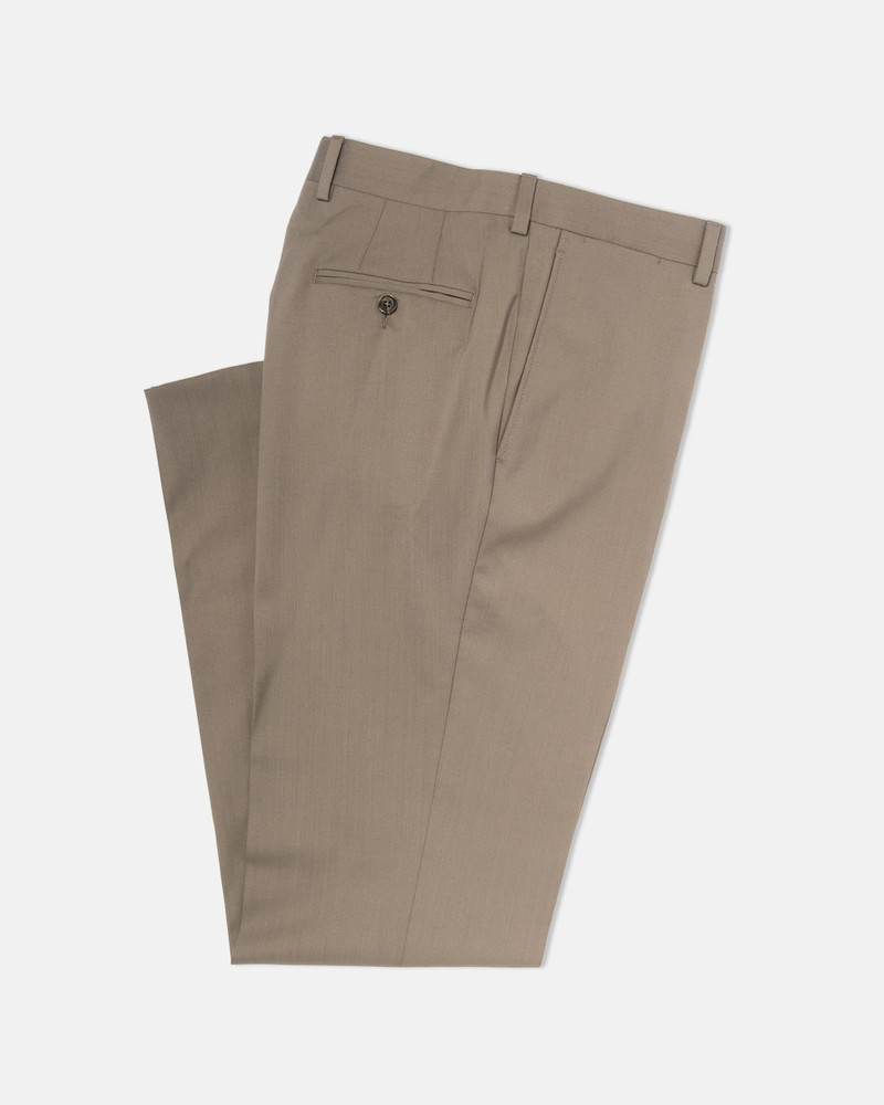 MADE-IN-CANADA TAN TROPICAL WOOL TROUSERS 1