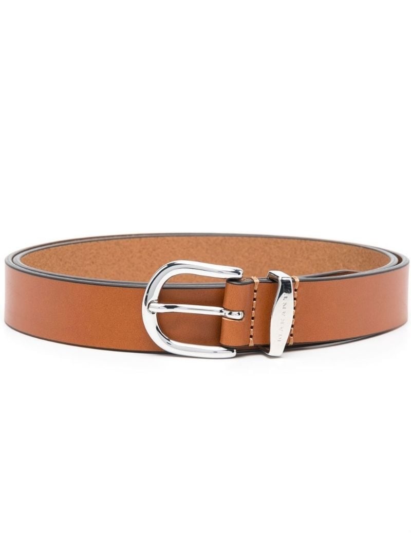 buckled leather belt - 1