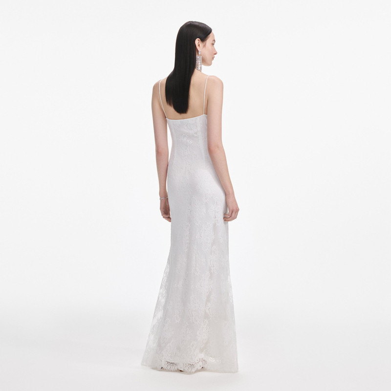 self-portrait White Strappy Floral Lace Maxi Dress outlook